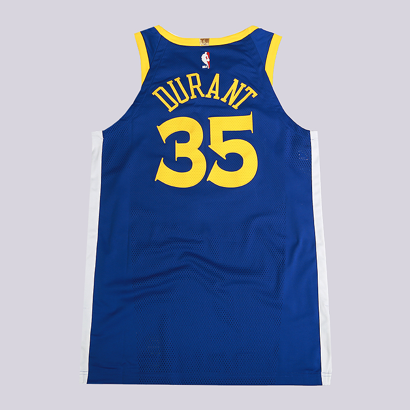 мужская синяя майка Nike Kevin Durant Icon Edition Authentic Golden State Warriors NBA Connected Jersey 863022-496 - цена, описание, фото 4